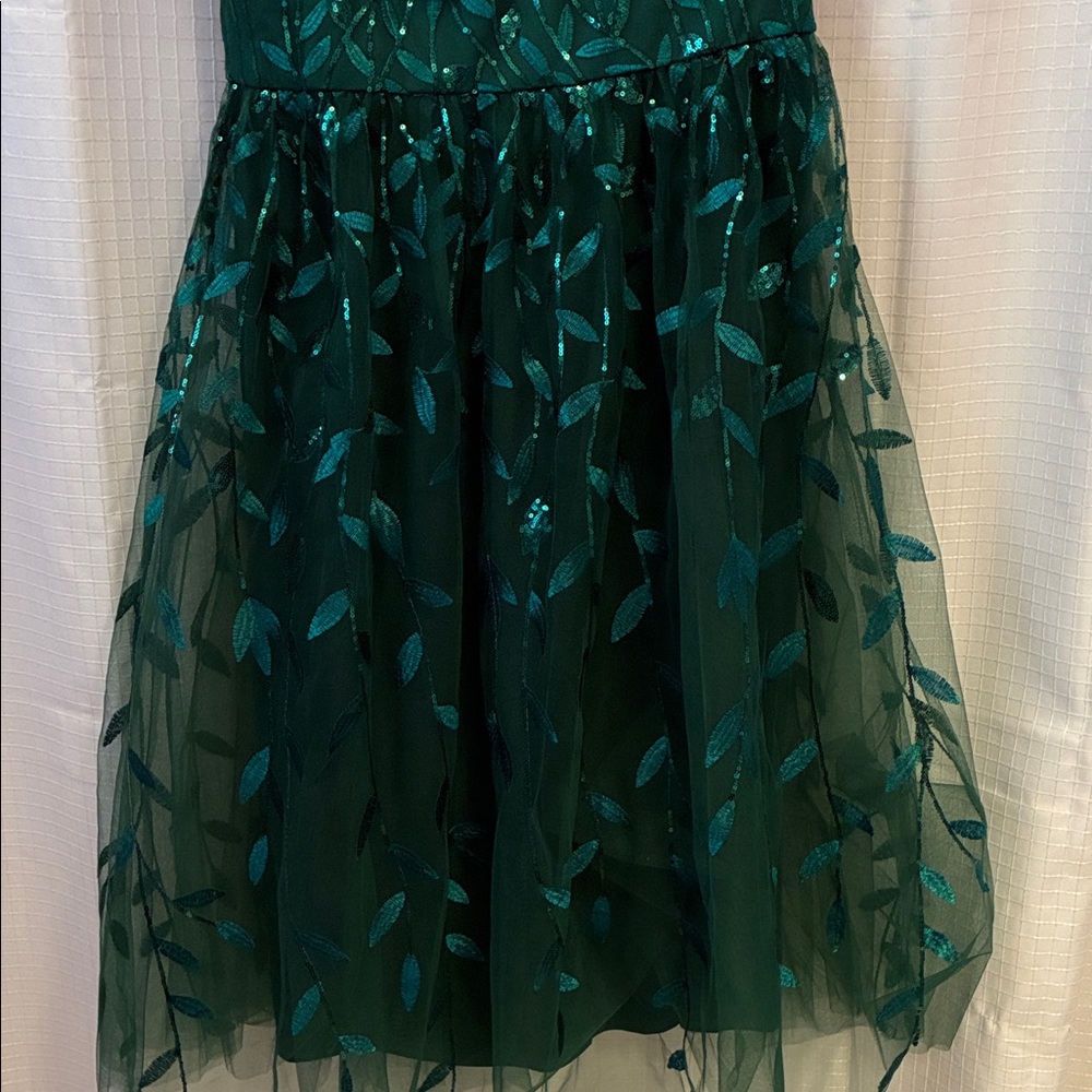 Ever Pretty Green Sequin Leaf A-line Midi Length Dress - Picture 4 of 9